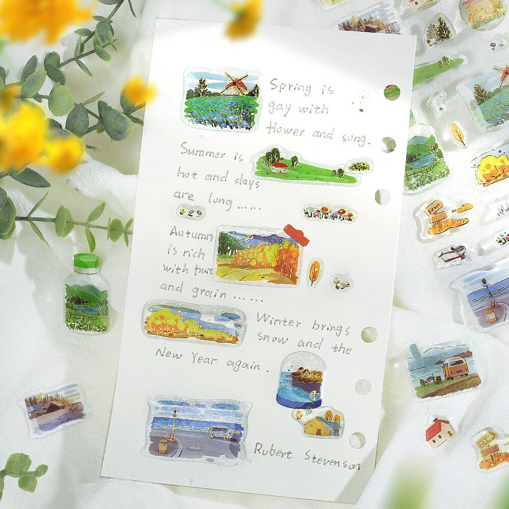 Crystal Seal Epoxy Sticker - Traveling Scenery - Techo Treats