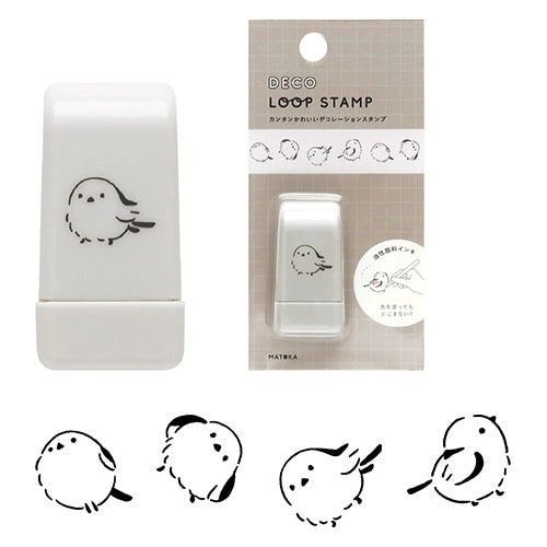 Deco Loop Rolling Stamp - Shimaenaga Long-tailed Tit - Techo Treats