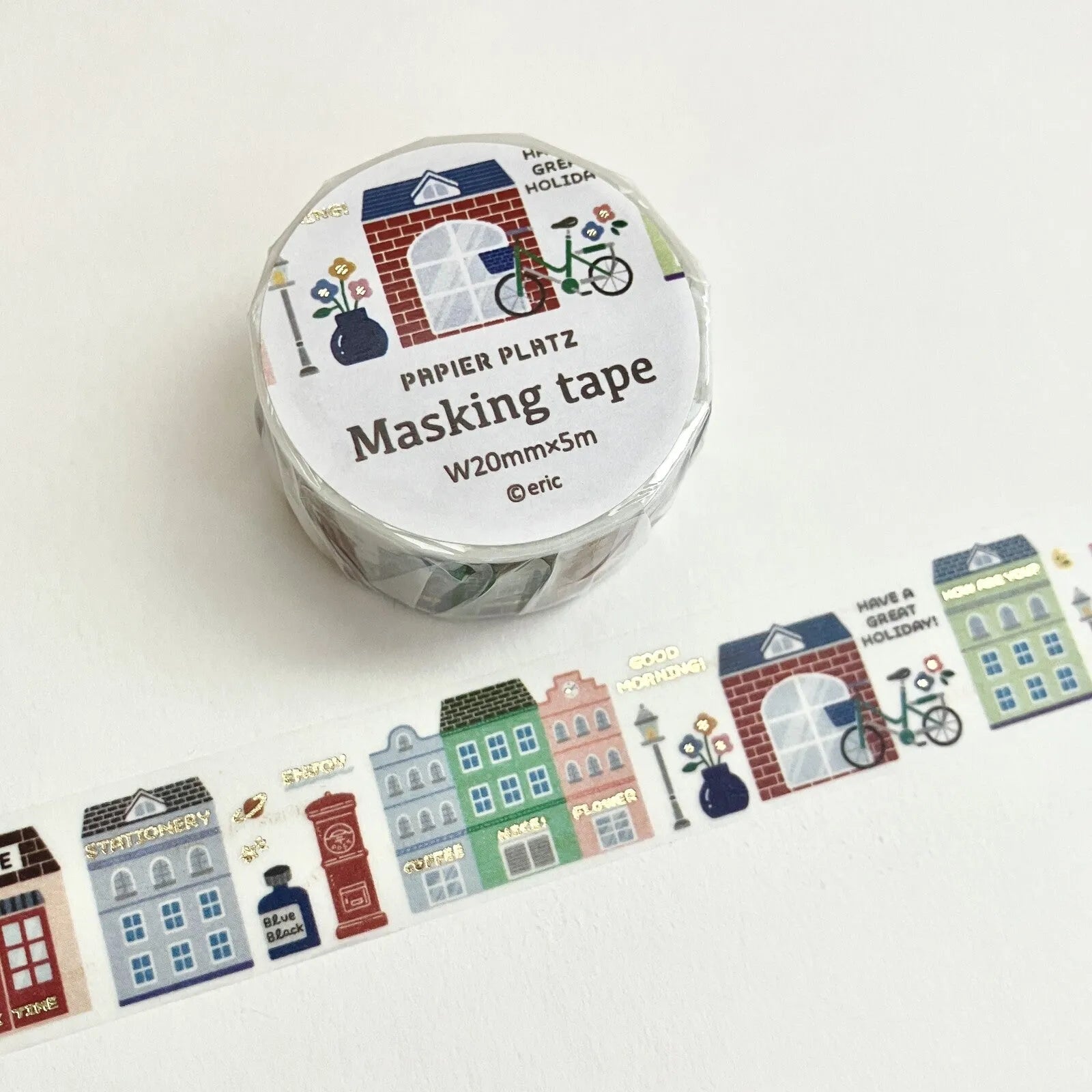 eric Masking Tape with Gold Foil - Favorite Place - Papier Platz - Default Title by Techo Treats Stationery