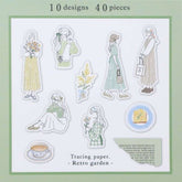 Femme Closet Flake Stickers - Retro Garden - Techo Treats
