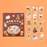 Fluffy Animals Foil-stamped Flake Seal - Honey and Bear - Techo Treats