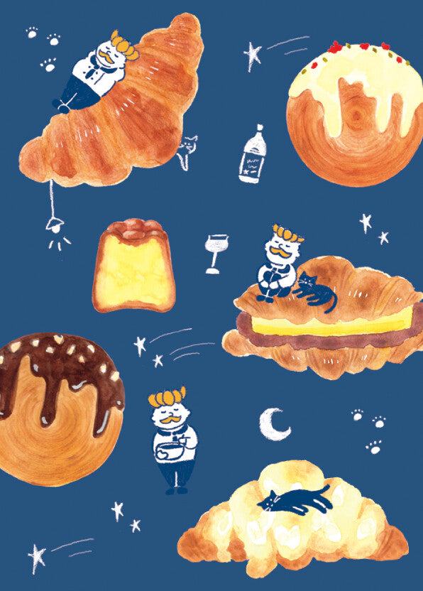 Freshly Baked Bread Town Deco Seal - Mikazuki Bakery (Croissant) - Furukawa Shiko - Default Title by Techo Treats Stationery