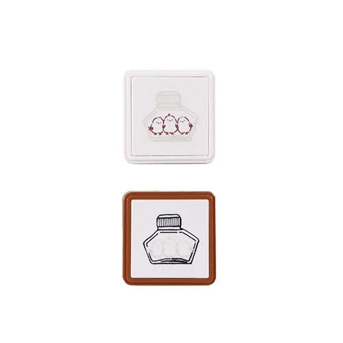 Hancoco 2-in-1 Layer Stamp - Ink Shimaenaga Long-tailed Tit - Kutsuwa - Default Title by Techo Treats Stationery
