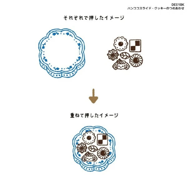 Hancoco slide 2-in-1 Layer Stamp - Assorted Cookies - Kutsuwa - Default Title by Techo Treats Stationery