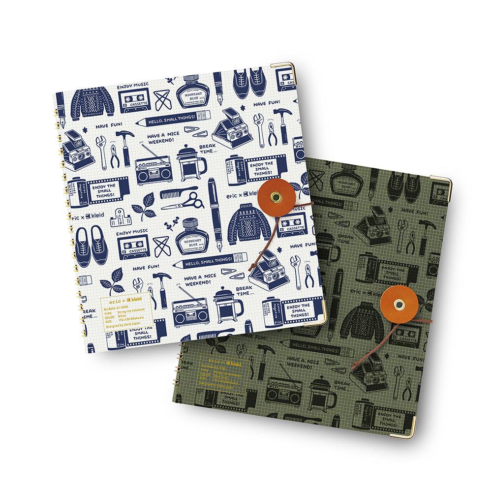 Kleid x eric String-tie Notebook - Gray - Techo Treats