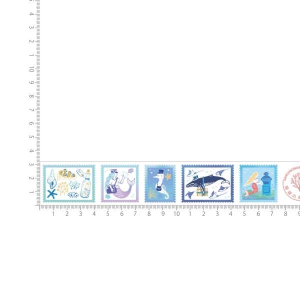 Kyupodo - Masking Tape - Coral Reef Stamps - Techo Treats