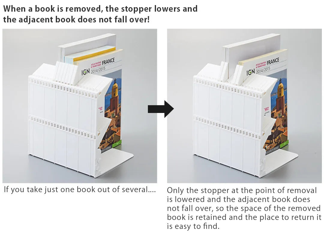 LIHIT LAB Firm Bookend - A4 Large Size (2 colors) - White by Techo Treats Stationery