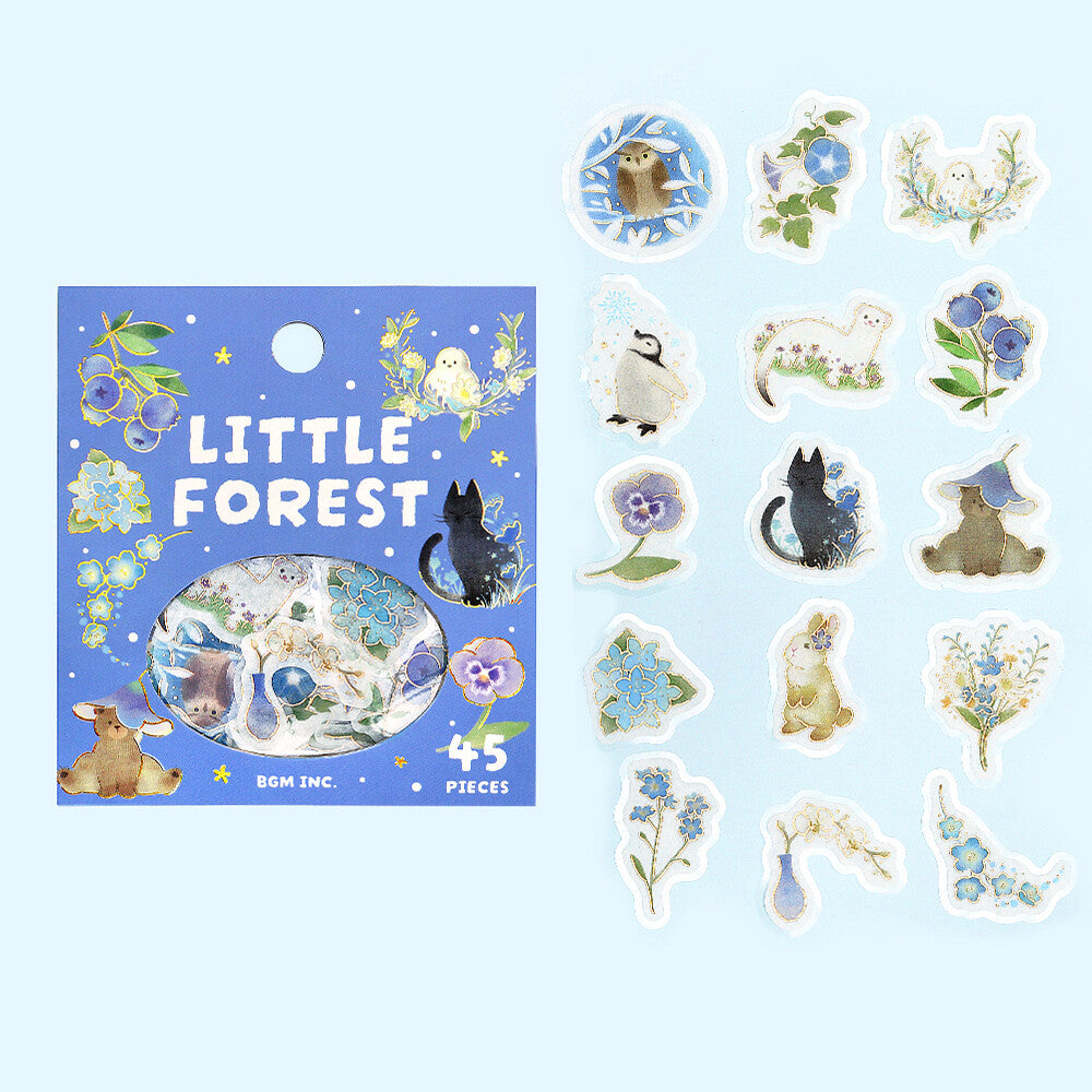 Little Forest Foil-stamped Flake Seal - Blue - Techo Treats