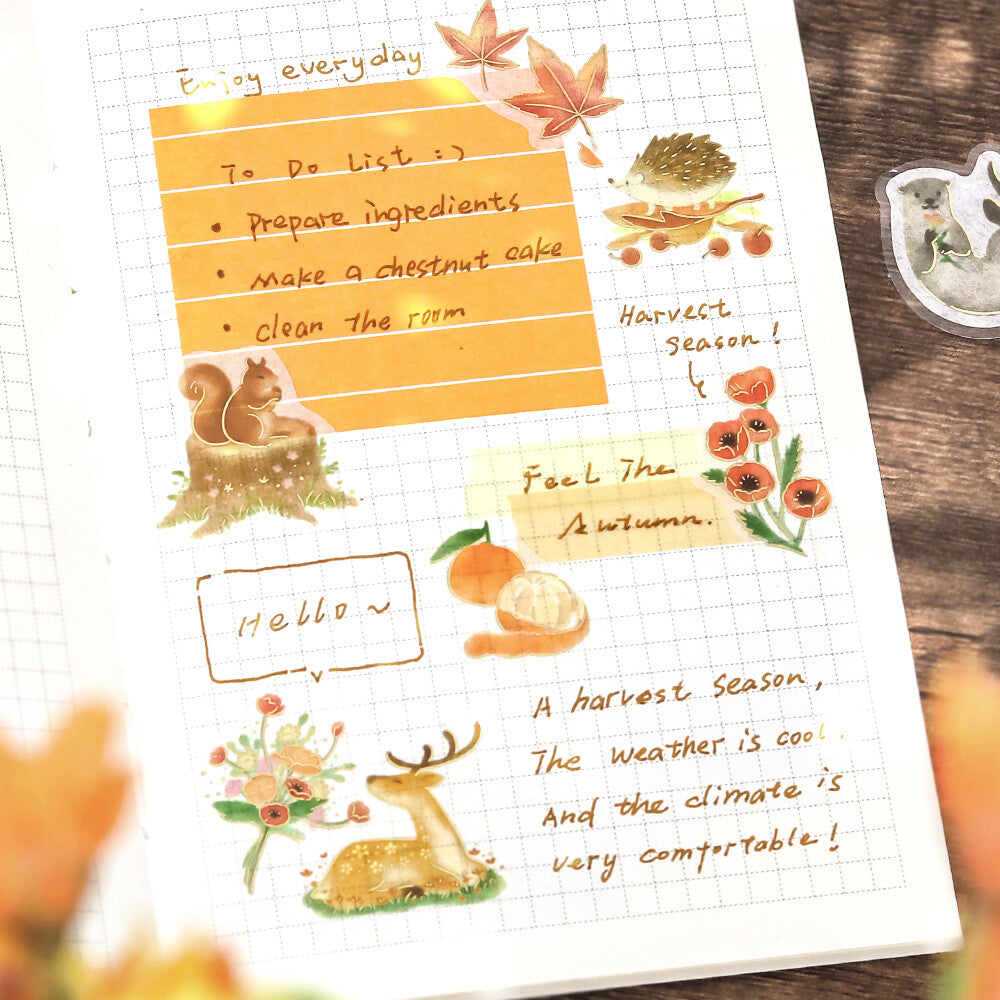 Little Forest Foil-stamped Flake Seal - Yellow - Techo Treats
