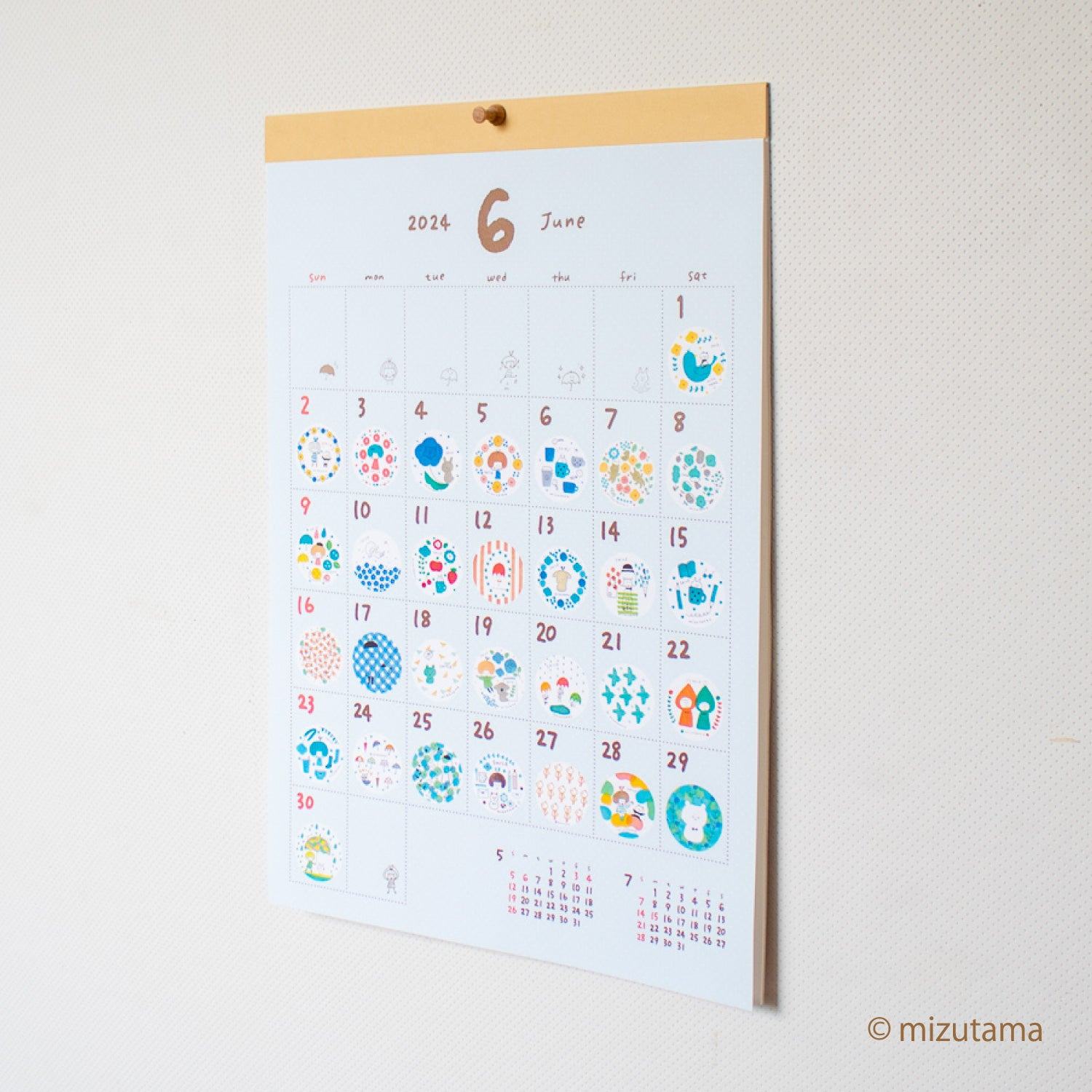 mizutama 2024 Wall Monthly Calendar - Techo Treats