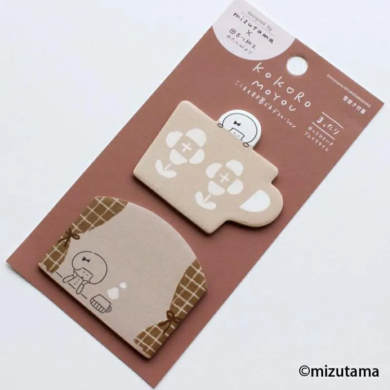 mizutama kokoro moyou Die-cut Sticky Notes - Chilling - Techo Treats