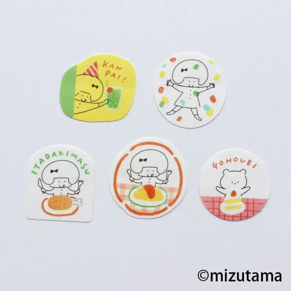mizutama kokoro moyou Flake Stickers - Waiwai - Furukawa Shiko - Default Title by Techo Treats Stationery