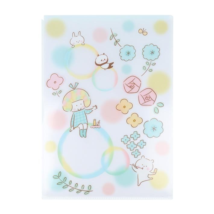 mizutama Vol.2 A4 Clear Folder with Envelope - Soap Bubble Pattern - Sun-Star Stationery - Default Title by Techo Treats Stationery