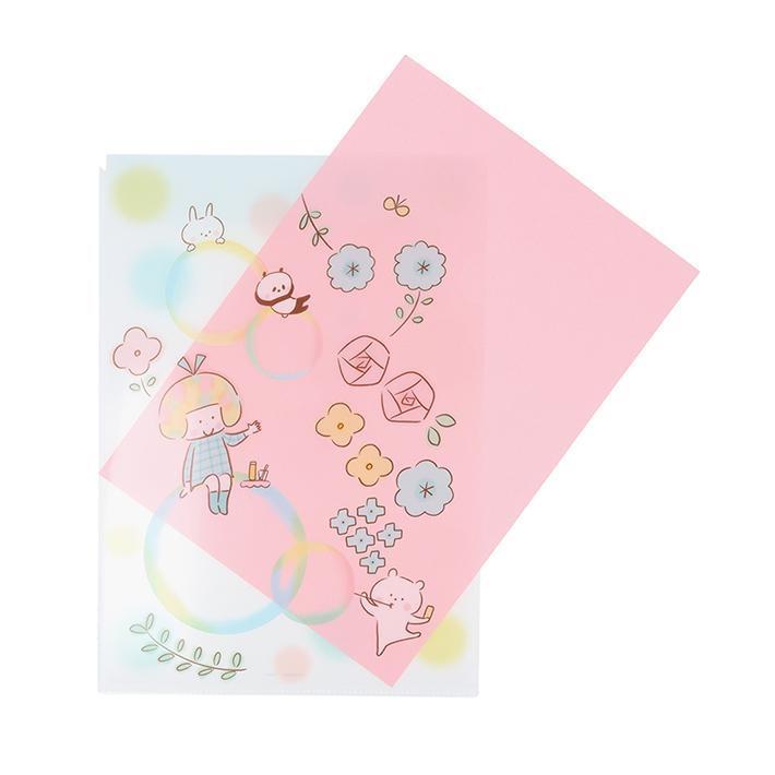 mizutama Vol.2 A4 Clear Folder with Envelope - Soap Bubble Pattern - Techo Treats
