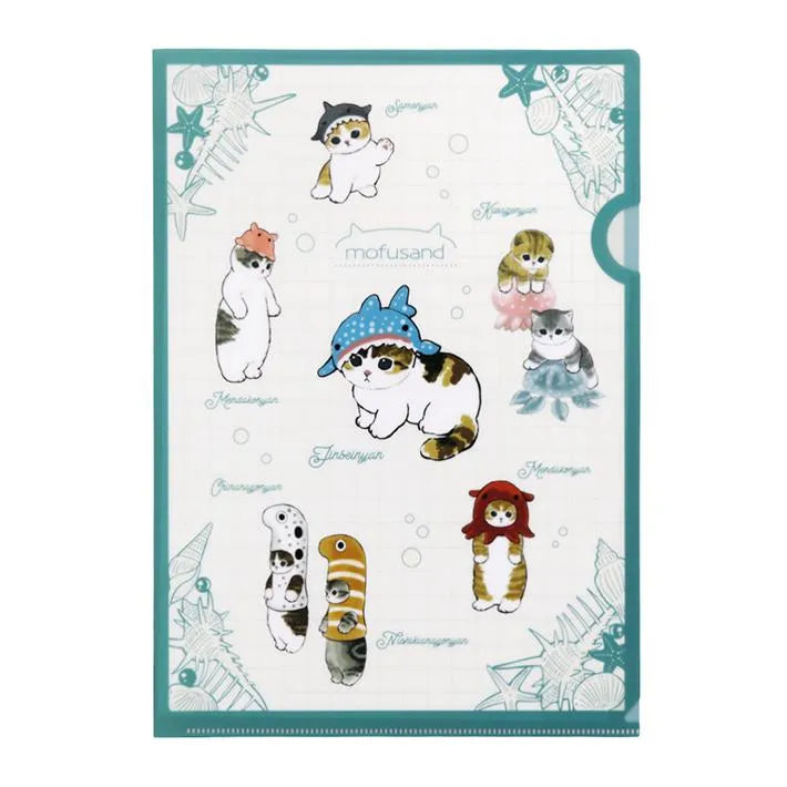 mofusand Vol.4 A4 Clear Folder - Sea Creatures - Sun-Star Stationery - Default Title by Techo Treats Stationery