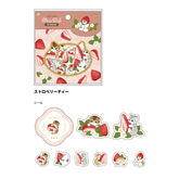 mofusand Vol.5 Clear Flake Stickers - Strawberry Tea - Techo Treats