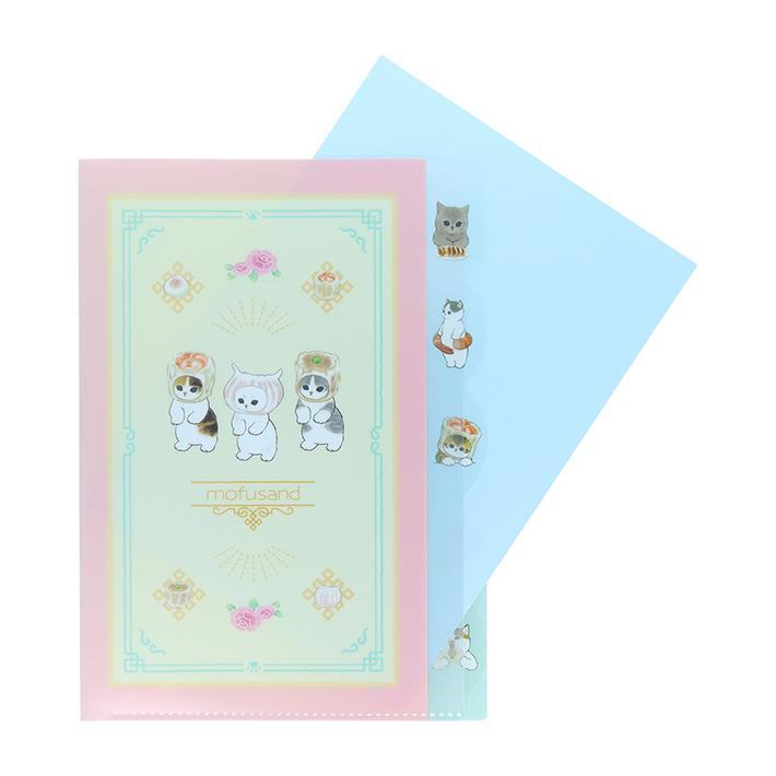 mofusand Vol.6 A4 Die-cut 5-Pocket Clear Folder - Dim Sum - Sun-Star Stationery - Default Title by Techo Treats Stationery