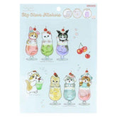 mofusand x Sanrio Characters Big Clear Sticker - Soda - Techo Treats