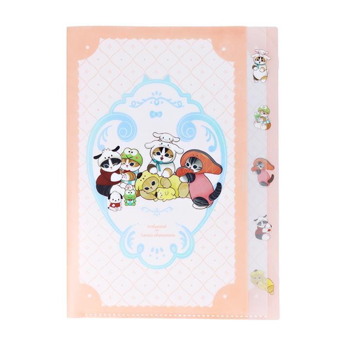 mofusand x Sanrio Vol.2 A4 Die-cut Clear Folder 5P - Retro Frame - Techo Treats