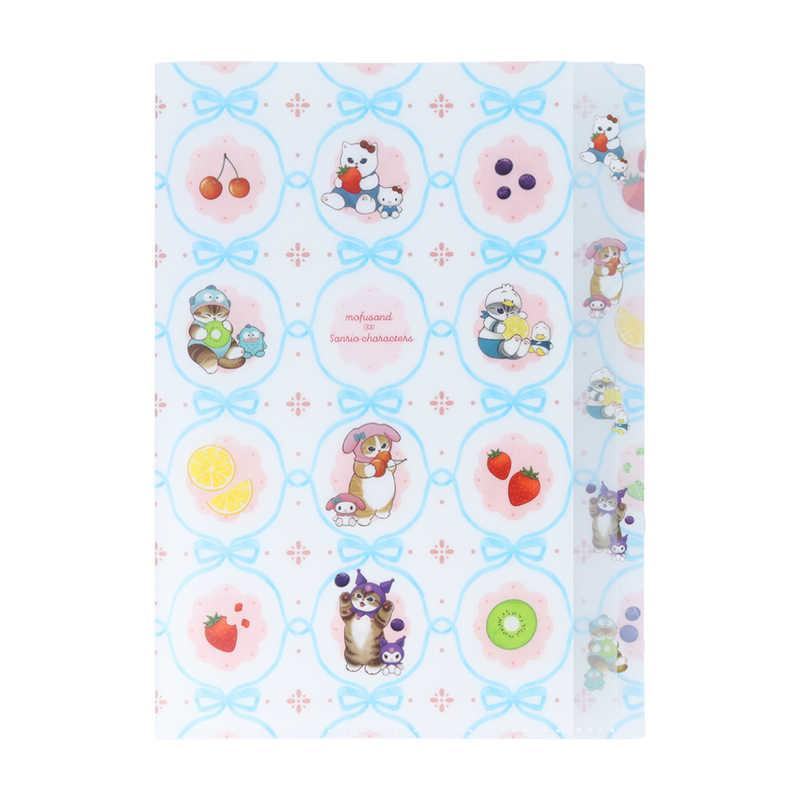 mofusand x Sanrio Vol.2 A4 Die-cut Clear Folder 5P - Ribbon - Techo Treats