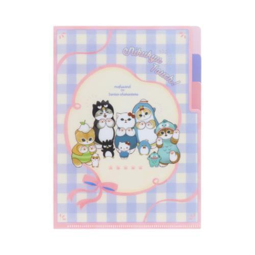 mofusand x Sanrio Vol.2 A5 3-Pocket Clear Folder - Ribbon - Sun-Star Stationery - Default Title by Techo Treats Stationery