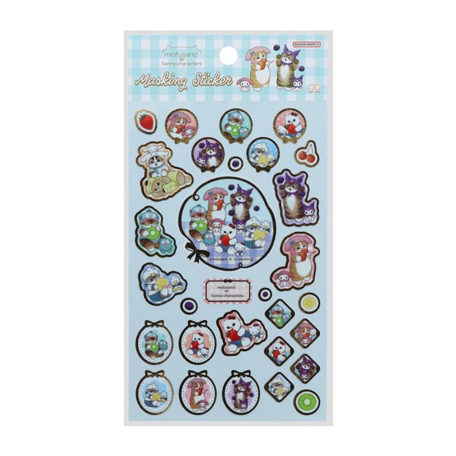 mofusand x Sanrio Vol.2 Masking Sticker - Blue - Techo Treats
