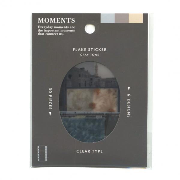 MOMENTS Flake Sticker - Gray Tone - Techo Treats