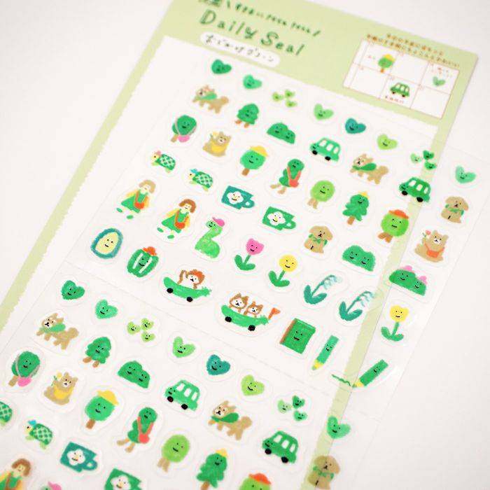 My Series Vol.4 Daily Seal - Outing Green - Furukawa Shiko - Default Title by Techo Treats Stationery