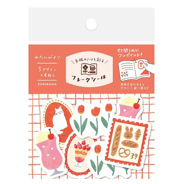 My Series Washi Flake Stickers - Red Series - Furukawa Shiko - Default Title by Techo Treats Stationery