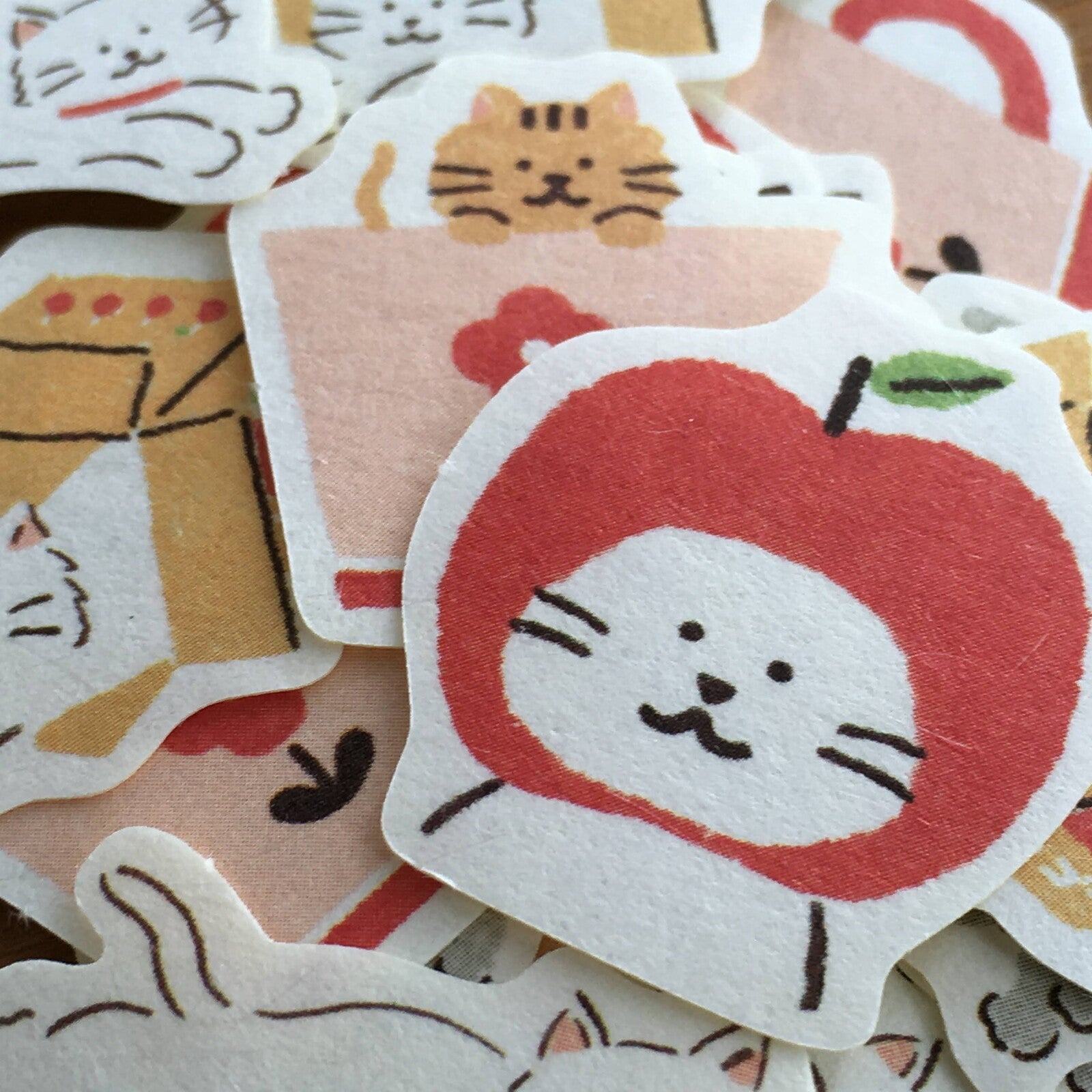 My Series Washi Flake Stickers - Yuruneko - Furukawa Shiko - Default Title by Techo Treats Stationery