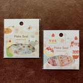 Papier Flake Seal - Rabbit and Strawberry Dessert - Techo Treats