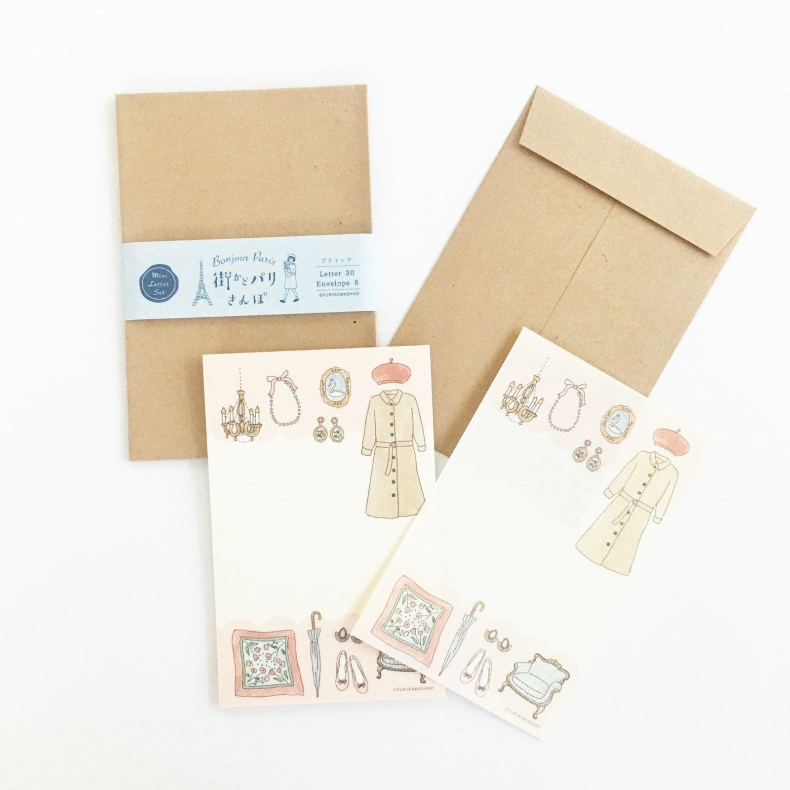 Paris Street Walking Mini Letter Set - Boutique - Furukawa Shiko - Default Title by Techo Treats Stationery
