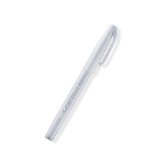 Pentel Fude Touch Brush Sign Pen - Series 1 (18 colors) - Light Gray by Techo Treats Stationery