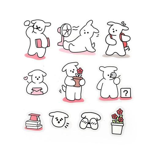 Petit Puppy Clear Sticker - Pink - Techo Treats