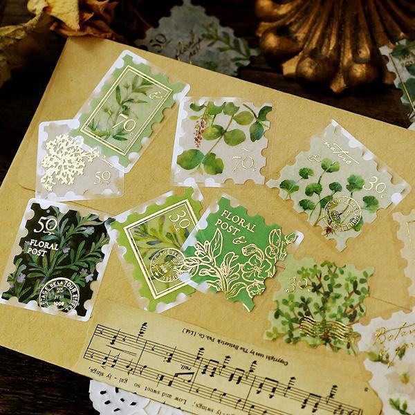 Plant Encyclopedia Foil-stamped Flake Seal - Green - Techo Treats