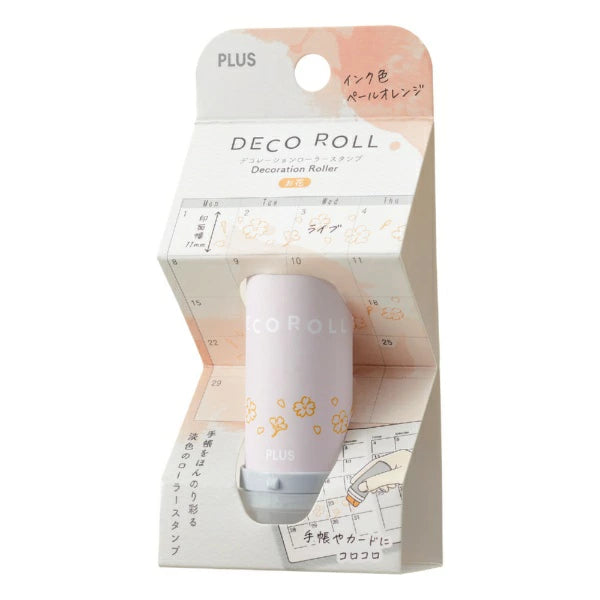 PLUS DECO ROLL Rolling Stamp - Flowers (Pale Orange) - Default Title by Techo Treats Stationery