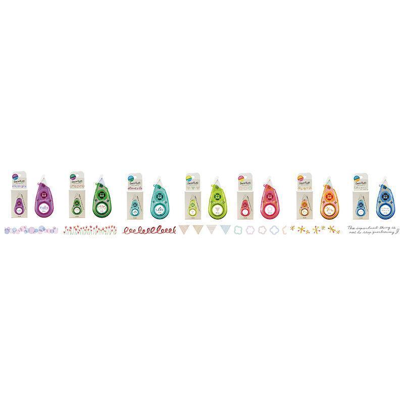 PLUS Deco Rush 10mm Decoration Tape - 2023 Series (7 designs) - Fluffy Flower by Techo Treats Stationery