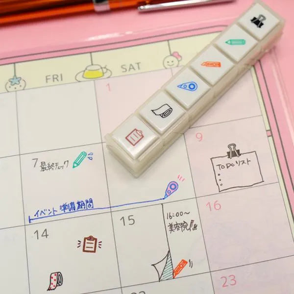 Pochitto6 Push-button Stamp Vol.2 - Stationery 2 - Techo Treats