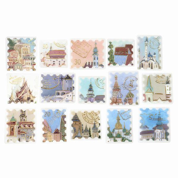 Post Office Foil-stamped Flake Seal - Around the World - Techo Treats