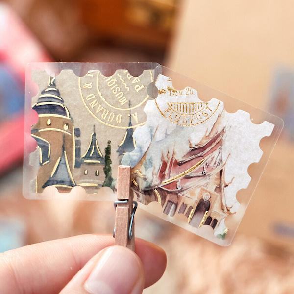 Post Office Foil-stamped Flake Seal - Around the World - Techo Treats
