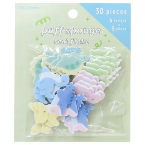 Puff Sponge Seal Flake - Dinosaurs - KAMIO JAPAN - Default Title by Techo Treats Stationery