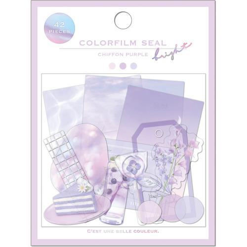 Q-LiA Colorfilm Seal Bright Flake Stickers - Chiffon Purple - Default Title by Techo Treats Stationery