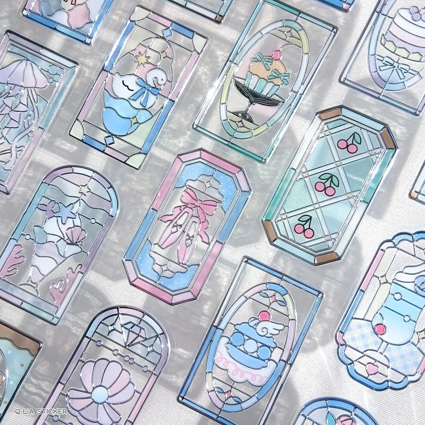 Q-LiA GLASS PARLOR Clear Sticker Vol.2 - Bundle of 6 Packs - Techo Treats