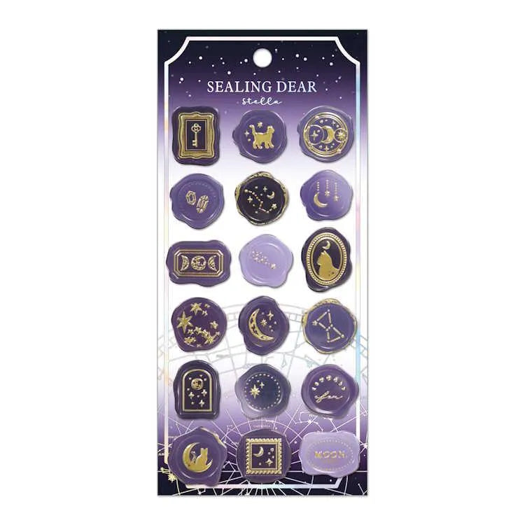 Q-LiA SEALING DEAR Stella Wax Seal Sticker - Moonlight - Default Title by Techo Treats Stationery