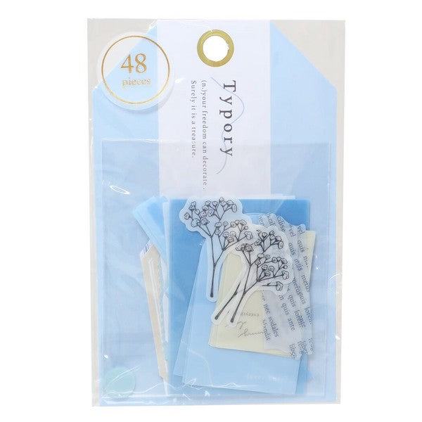 Q-LiA Typory Flake Stickers - Light Blue - Default Title by Techo Treats Stationery