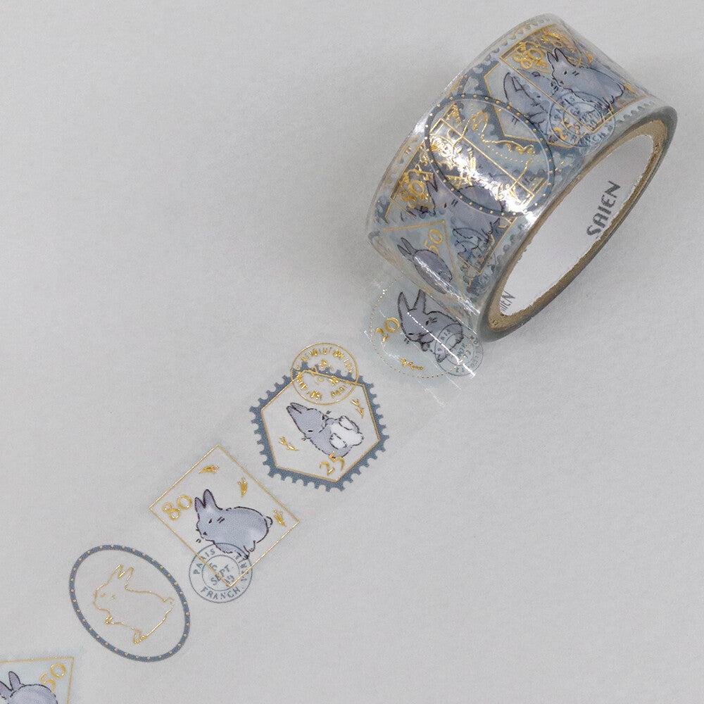 SAIEN Stamp Story Foil-stamped Clear Tape - Rabbit - Default Title by Techo Treats Stationery