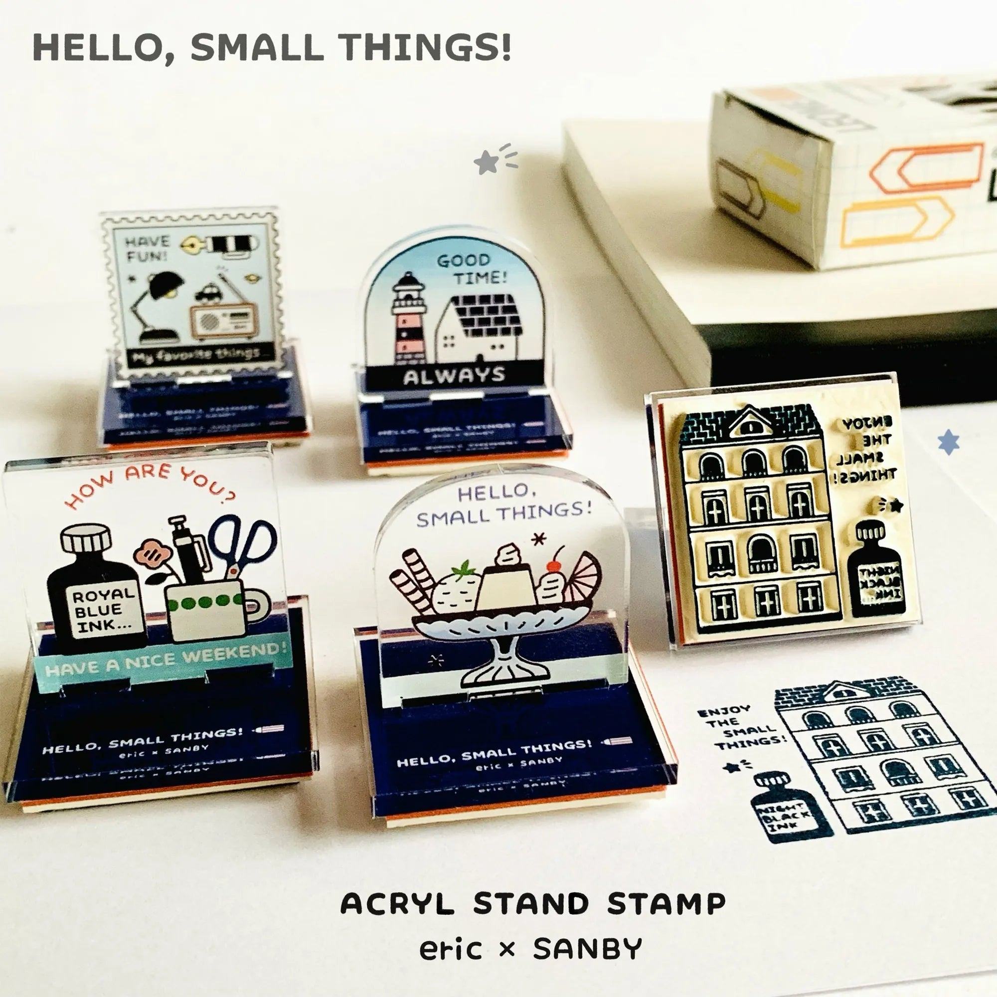SANBY eric Acrylic Stand Rubber Stamp Vol.1 - Pudding - Default Title by Techo Treats Stationery
