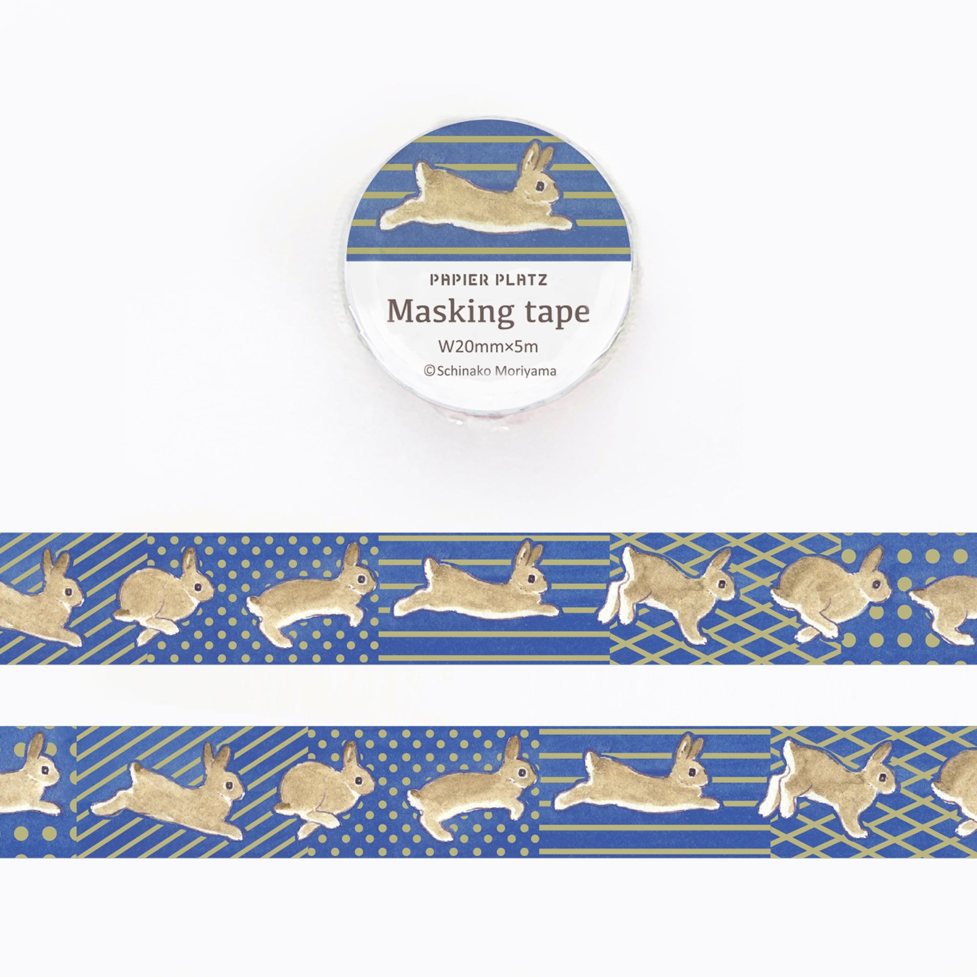 Schinako Moriyama Masking Tape - Running Rabbit - Papier Platz - Default Title by Techo Treats Stationery