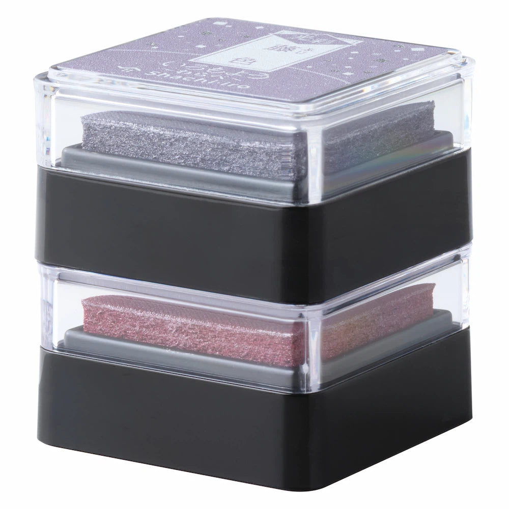 Shachihata Iromoyo Kousai Warabe Oil-based Glow Mini Size Ink Pad (10 colors) - Dark Green 木賊色 by Techo Treats Stationery