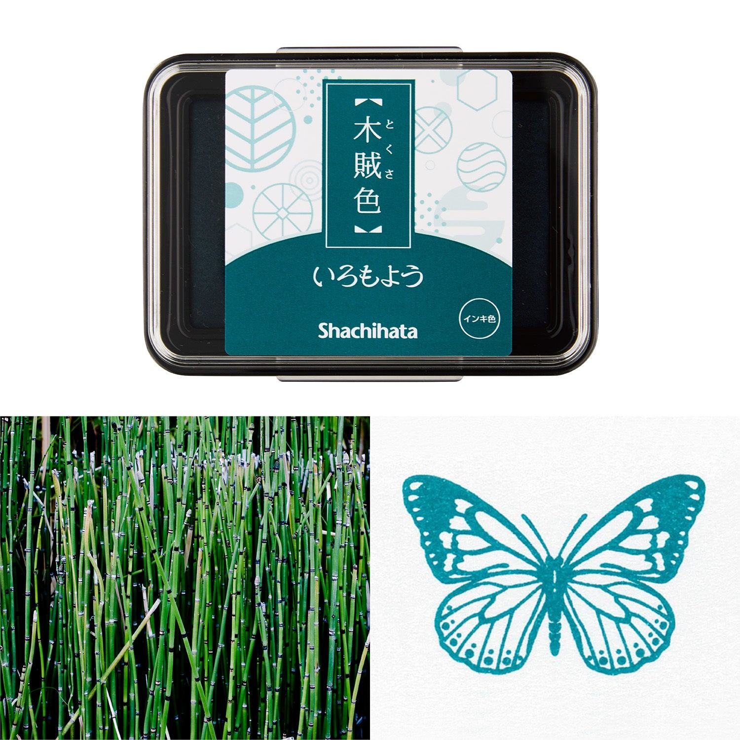 Shachihata Iromoyo Oil-based Ink Pad - 2021 New Color (5 colors) - Dark Green 木賊色 by Techo Treats Stationery